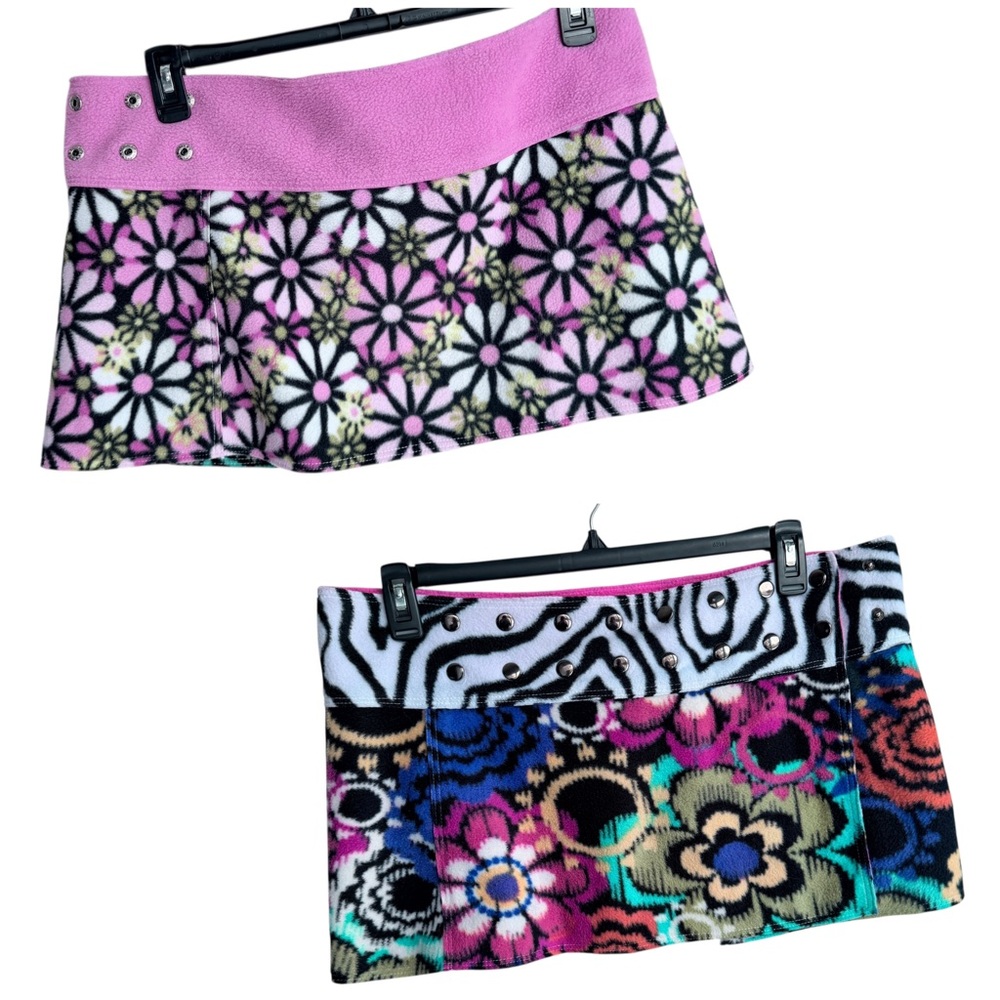 Reversible Wrap & Snap Fleece Mini Skirt – Adjustable Fit Multi-Size S-XL